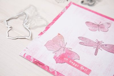 Sizzix Framelits Die Set - Engraved Wings by 49 and Market (3 pack with 3 Stamps)