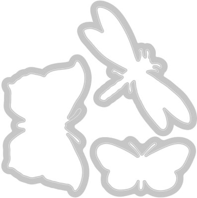 Sizzix Framelits Die Set - Engraved Wings by 49 and Market (3 pack with 3 Stamps)