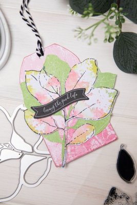 Sizzix A5 Clear Stamps & Framelits Die Set - Painted Pencil Leaves by 49 and Market