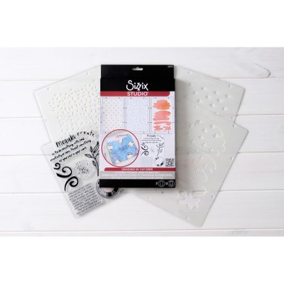 FÖRBESTÄLLNING! Sizzix Clear Stamp Set - Create (7 dies plus 3 stencils)