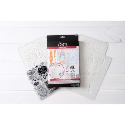 FÖRBESTÄLLNING! Sizzix Clear Stamp Set - Ornate (14 dies plus 3 stencils)