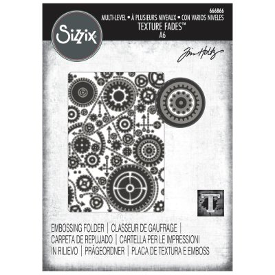 Sizzix Textured Impressions Embossing Folder - Vault Gears by Tim Holtz