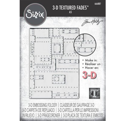 Sizzix 3D Texture Fades A5 Embossing Folder - Foundry Large by Tim Holtz