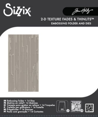 Sizzix 2D Texture Fades Embossing Folder with Thinlits Dies - Vault Side-Order Laboratory (1 folder + 14 dies)