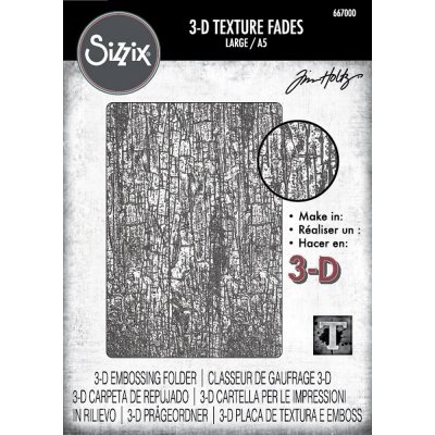 Sizzix 3D Texture Fades A5 Embossing Folder - Cracked Large by Tim Holtz