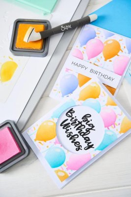 Sizzix A6 Stencil Set - Birthday Balloons