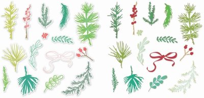 Sizzix Clear Stamp Set & Framelits Dies - Winter Greenery by Vicki Boutin (47 pack)