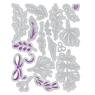 Sizzix Clear Stamp Set & Framelits Dies - Winter Greenery by Vicki Boutin