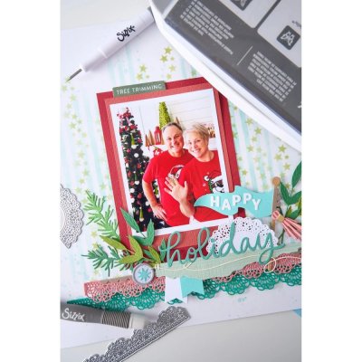 Sizzix Clear Stamp Set & Framelits Dies - Winter Greenery by Vicki Boutin