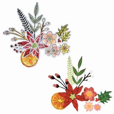 Sizzix Clear Stamp Set & Framelits Dies - Winter Florals by Vicki Boutin (68 pack)