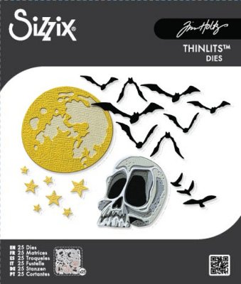 Sizzix Thinlits Die Set - Vault Moonlight Scare by Tim Holtz (25 dies)