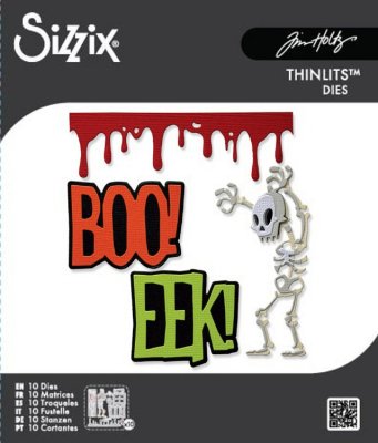 Sizzix Thinlits Die Set - Vault Frights + Bones by Tim Holtz (10 dies)