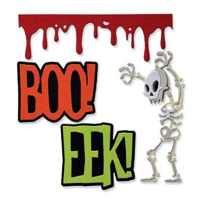 Sizzix Thinlits Die Set - Vault Frights + Bones by Tim Holtz (10 dies)