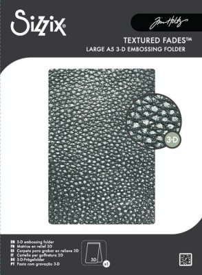Sizzix 3D Texture Fades A5 Embossing Folder - Cracked Leather by Tim Holtz
