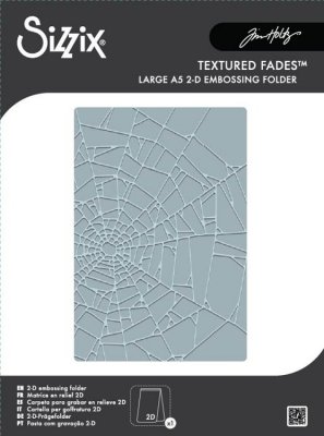 Sizzix 2D Texture Fades A5 Embossing Folder - Vault Cobweb by Tim Holtz