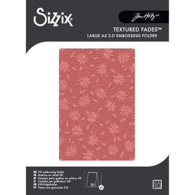 Sizzix Texture Fades A5 Embossing Folder - Holly Poinsettia by Tim Holtz