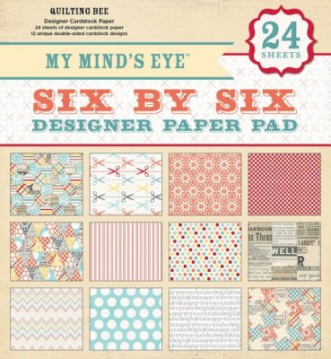 My Minds Eye - 6" x 6" Quilting Bee Paper Pad (24 sheets)