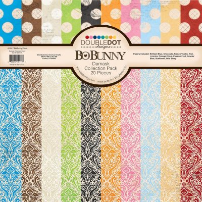 BoBunny 12”x12” Double-Sided Cardstock Pack - Double-Dot Damask (20 sheets)