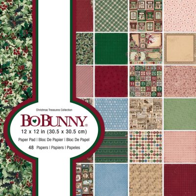 BoBunny 12"x12" Paper Pad - Christmas Treasures (48 sheets)