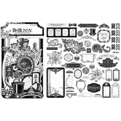 BoBunny Noteworthy Die-Cuts - Tuxedos & Tiaras (55 pack)