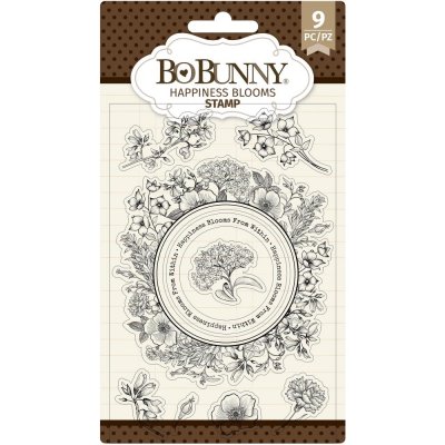 BoBunny 4"x6" Clear Stamps - Happiness Blooms