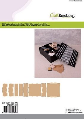 CraftEmotions MDF 3D Storage box with lid