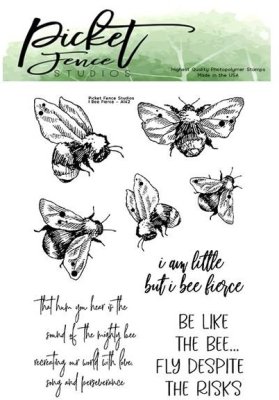 Picket Fence Studios 3"x4" Stamp Set - I Bee Fierce