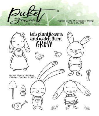 Picket Fence Studios 4”x4” Clear Stamps - Chloe's Garden