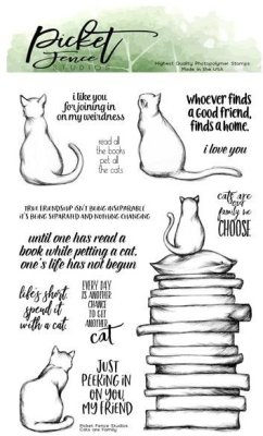Picket Fence Studios 4"x6" Stamp Set - Cats Are Family