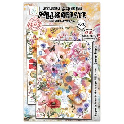 Aall and Create A5 Rub-Ons - Radiant Florals Dancing Poppies