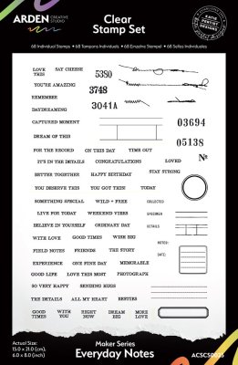 Arden Creative Studio 6”x8” Clear Stamp Set - Maker Series Everyday Notes