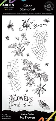 Arden Creative Studio 4”x8” Clear Stamp Set - My Flowers Maker Series