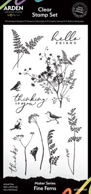 Arden Creative Studio 4”x8” Clear Stamp Set - Fine Ferns Maker Series