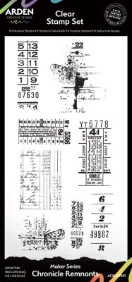 Arden Creative Studio 4”x8” Clear Stamp Set - Chronicle Remnants Maker Series