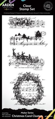 Arden Creative Studio 4”x8” Clear Stamp Set - Maker Series Christmas Carol Clusters