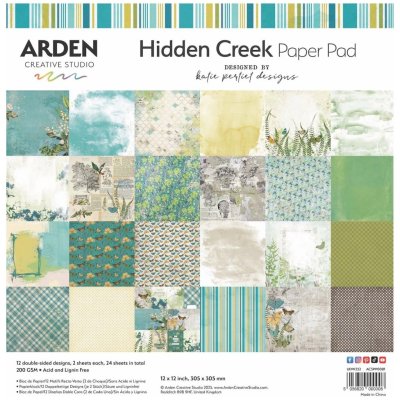 Arden Creative Studio 12”x12” Paper Pad - Hidden Creek (24 sheets)