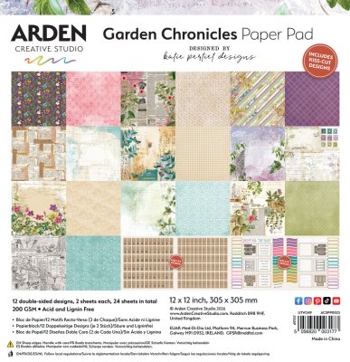 Arden Creative Studio 12”x12” Paper Pad - Garden Chronicles (12 sheets)