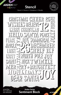 Arden Creative Studio 6”x8” Stencil - Maker Series Sentiment Block