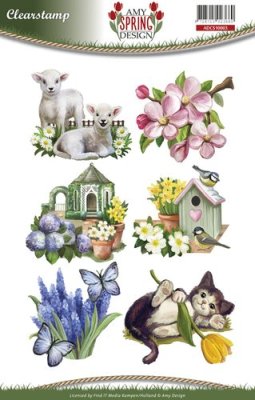 Amy Design Clear Stamp Set - Spring (6 stamps)