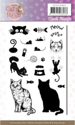 Amy Design Clear Stamps - Cats World