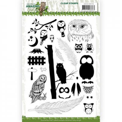 Amy Design Clear Stamps - Amazing Owls