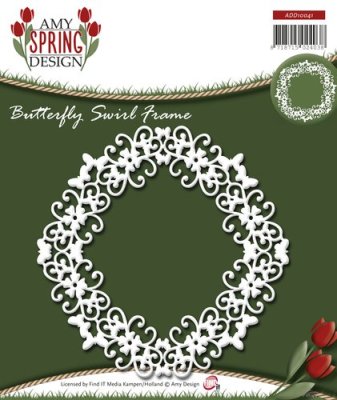 Amy Design Dies - Spring Butterfly Swirl Frame