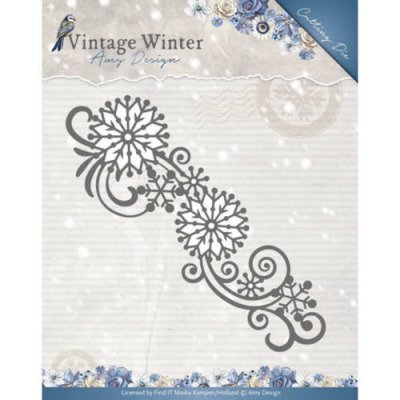 Amy Design Dies - Vintage Winter Snowflake Swirl Border