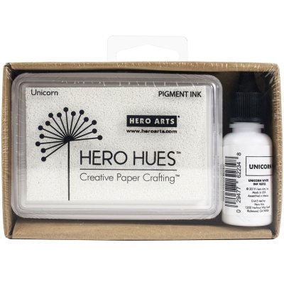 Hero Arts Unicorn White Pigment Ink + Reinker Bundle