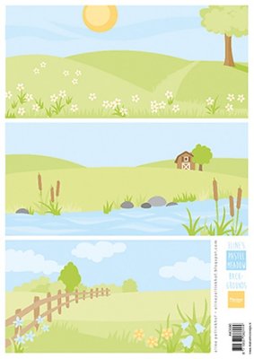 Marianne Design A4 Decoupage Sheet - Eline's Backgrounds Pastel Meadows