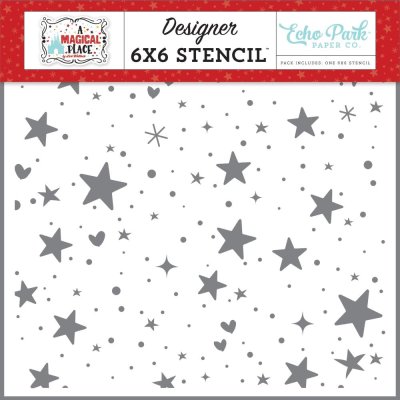 Echo Park 6"x6" Stencil - Hearts & Stars