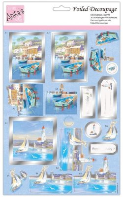 Anita's A4 Foiled Decoupage Sheet - Sail Away