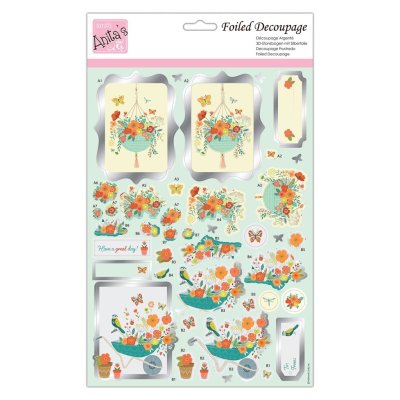 Anitas A4 Foiled Decoupage Sheet - Spring Has Spring