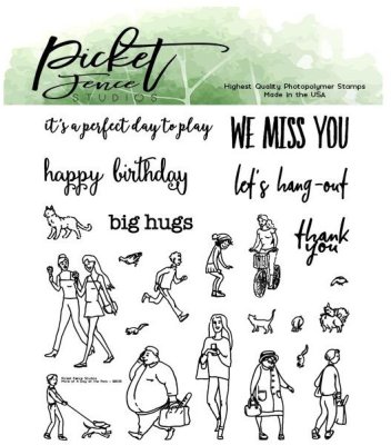 Picket Fence Studios 4"x4" Stamp Set - More For A Walk In The Park