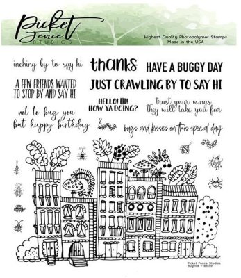 Picket Fence Studios 6"x6" Stamp Set - Bugville